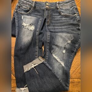 KanCan Mid-Rise Distressed Skinny Jeans